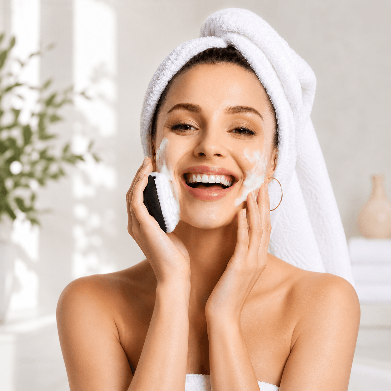 Silicone Facial Cleansing Brush – Deep Pore Exfoliator for Soft, Glowing Skin