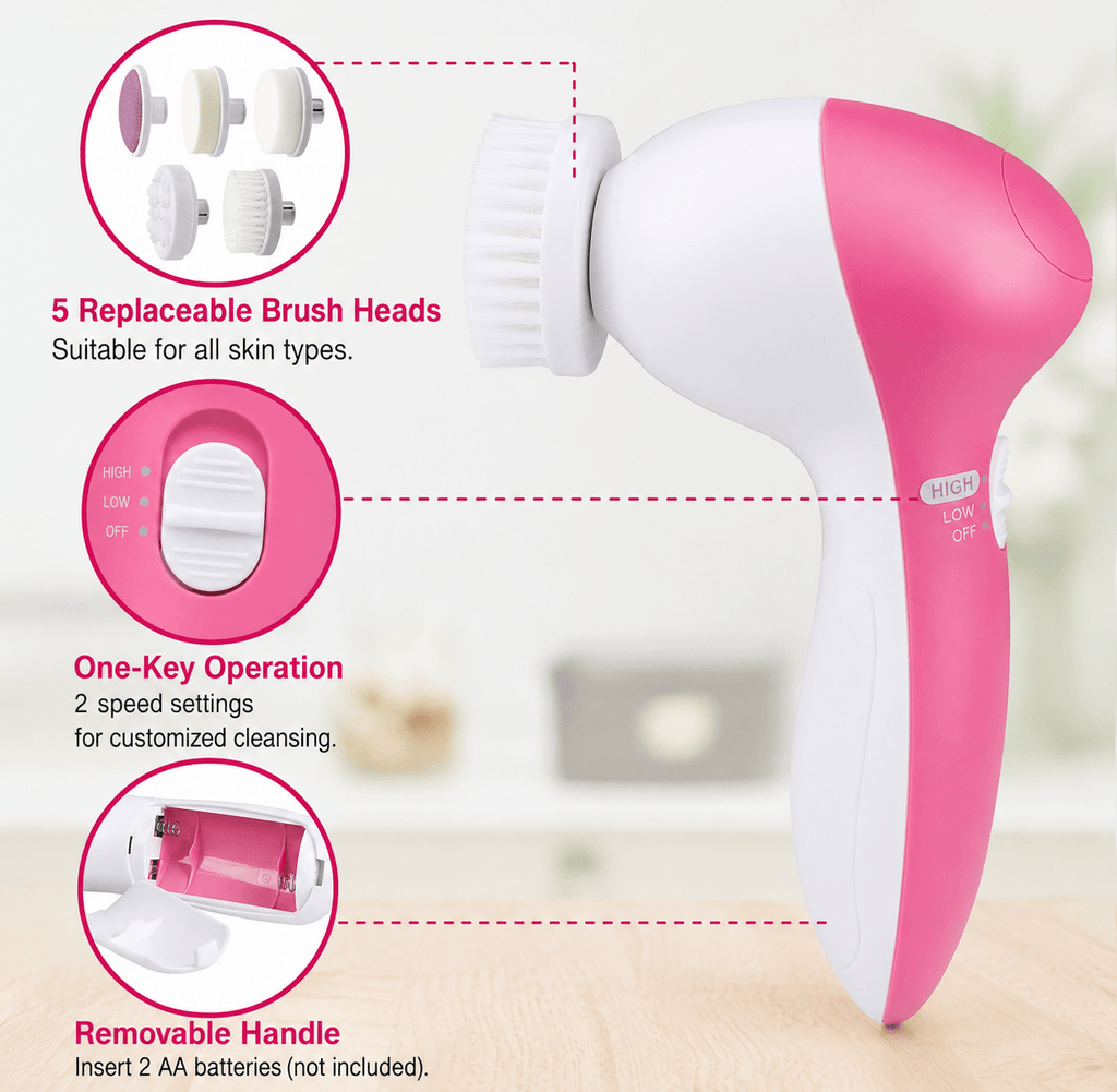 5-in-1 Electric Facial Cleansing Brush